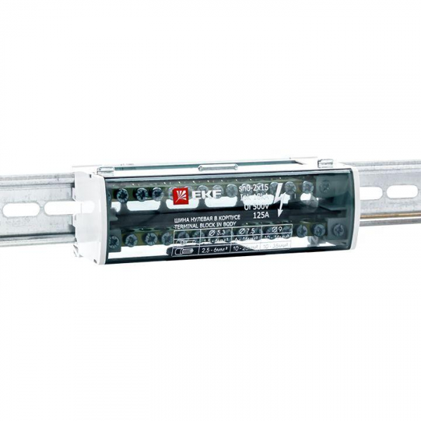 Изображение Шина нулевая в корпусе 2х15 EKF sn0-2x15