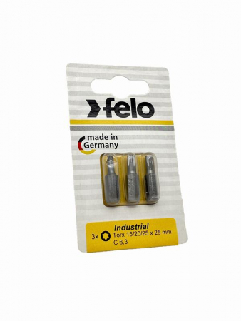 Изображение Бита TX15/TX20/TX25 25мм Industrial (блист.3шт) FELO 02693316