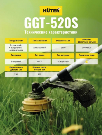 Изображение Триммер бензиновый GGT-520S HUTER 70/2/33