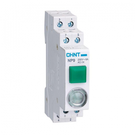 Изображение Кнопка модульная NP9-10D3/1 с подсветкой 1НО AC/DC 230В зел. (R) CHINT 584054