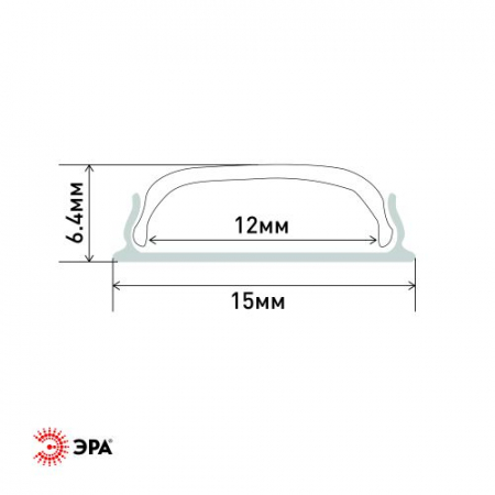 Изображение Комплект с гибким накладным анодир. профилем CAB291 15х6.5мм 2м 1506G Эра Б0041245