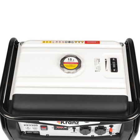 Изображение Генератор бензиновый KR3300 3.3кВт 230В 15л ручной стартер KRANZ KR-16-1133