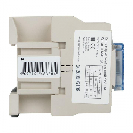 Изображение Контактор КМЭ 18А кат. 220В AC 1НО EKF ctr-s-18-220