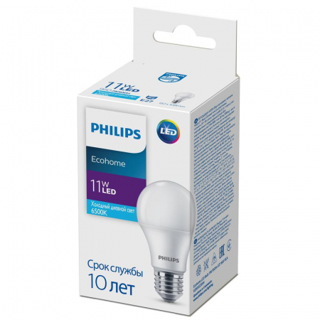Изображение Лампа светодиодная Ecohome LED Bulb 11Вт 950лм E27 865 RCA Philips 929002299417