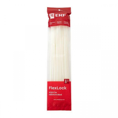 Изображение Хомут P6.6 4.8х400 FlexLock стандартный бел. (уп.100шт) PROxima EKF plc-fl-ctsw-4.8x400